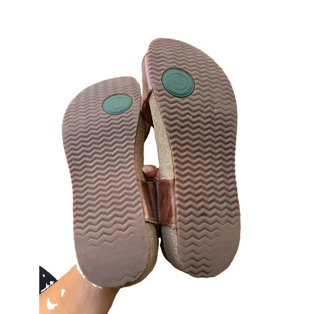Josef Seibel Womens Leather Ankle Strap Comfort Sandals Brown EU 39 US 8-8.5